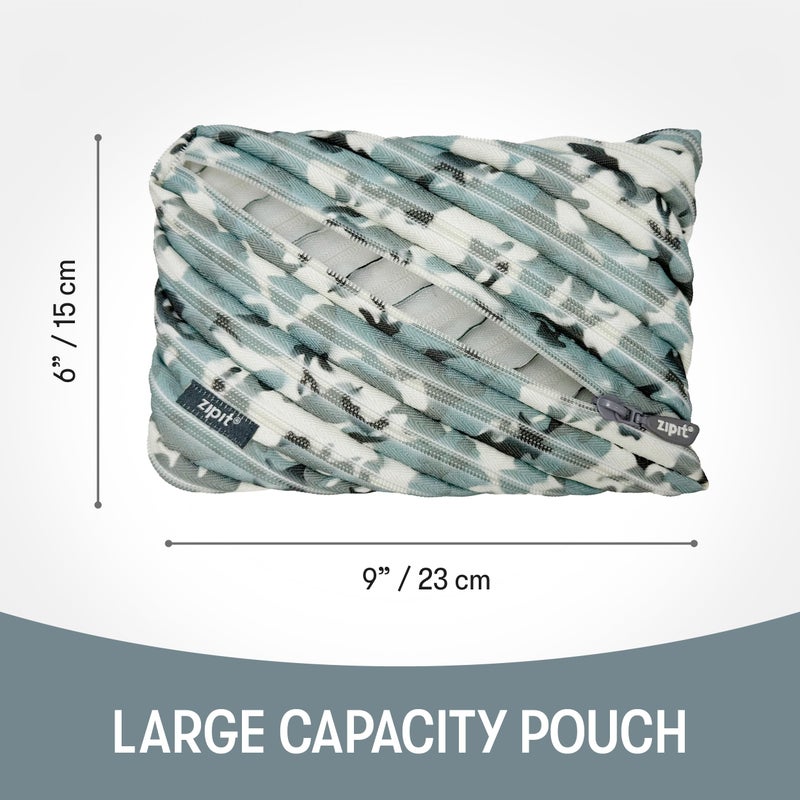 ZIPIT Camo Large Pencil Case for Boys, Zipper Pencil Pouch for Kids and Teens, Stationery Bag for School ,Blue - Image 2